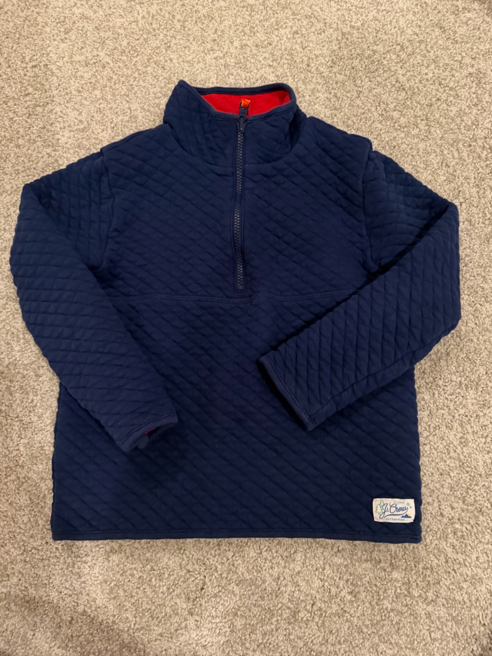 Crewcuts Navy Quilted Half-Zip Pullover with Red Lining- reversible